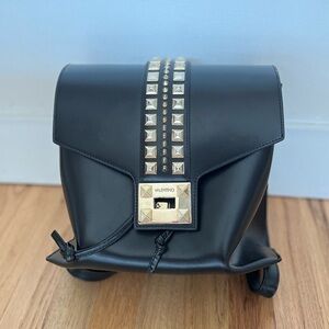 Mario Valentino Studded Leather Backpack Gold Studs